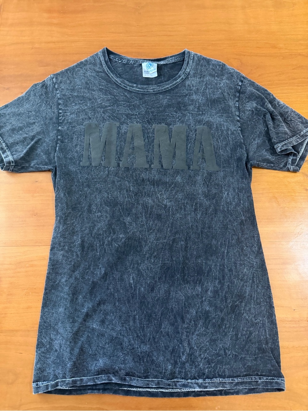 MAMA Graphic Crewneck T-Shirt - Black Mineral Wash